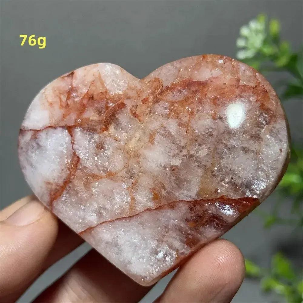 Hematoid Quartz Crystal Heart
