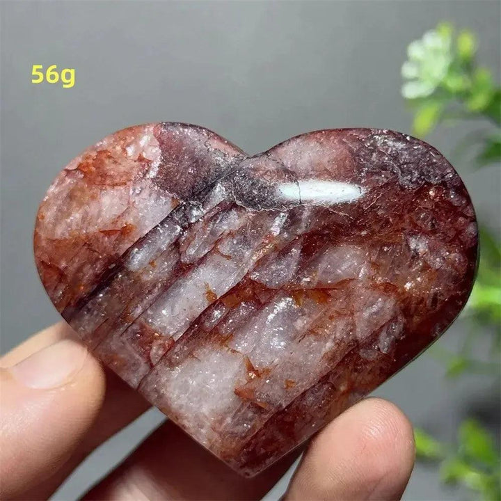 Hematoid Quartz Crystal Heart