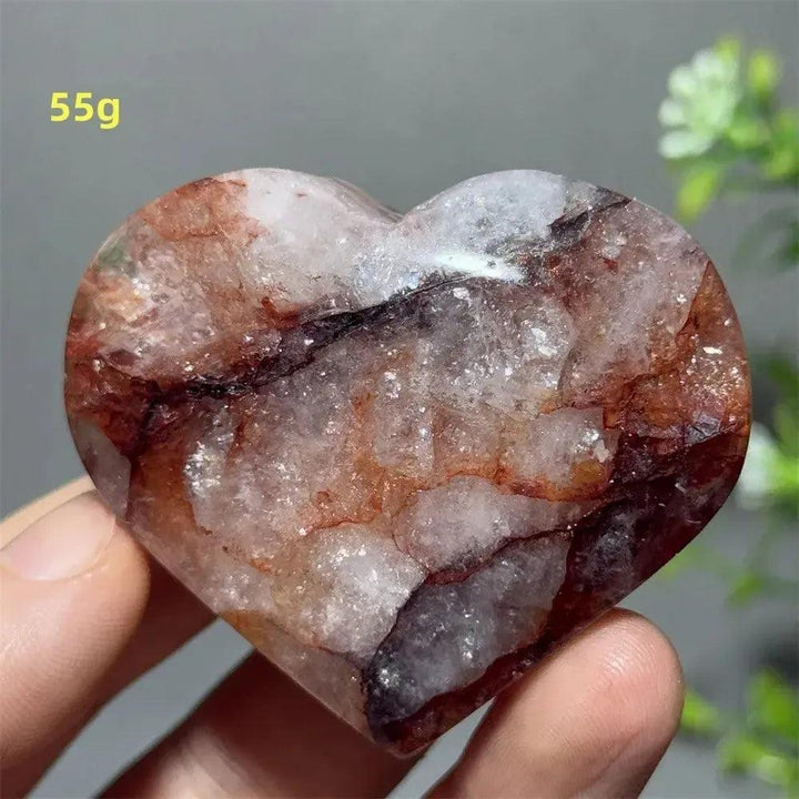 Hematoid Quartz Crystal Heart