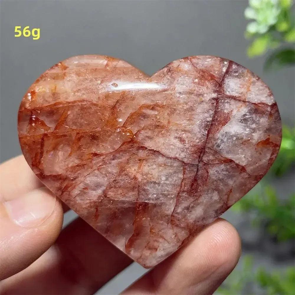 Hematoid Quartz Crystal Heart