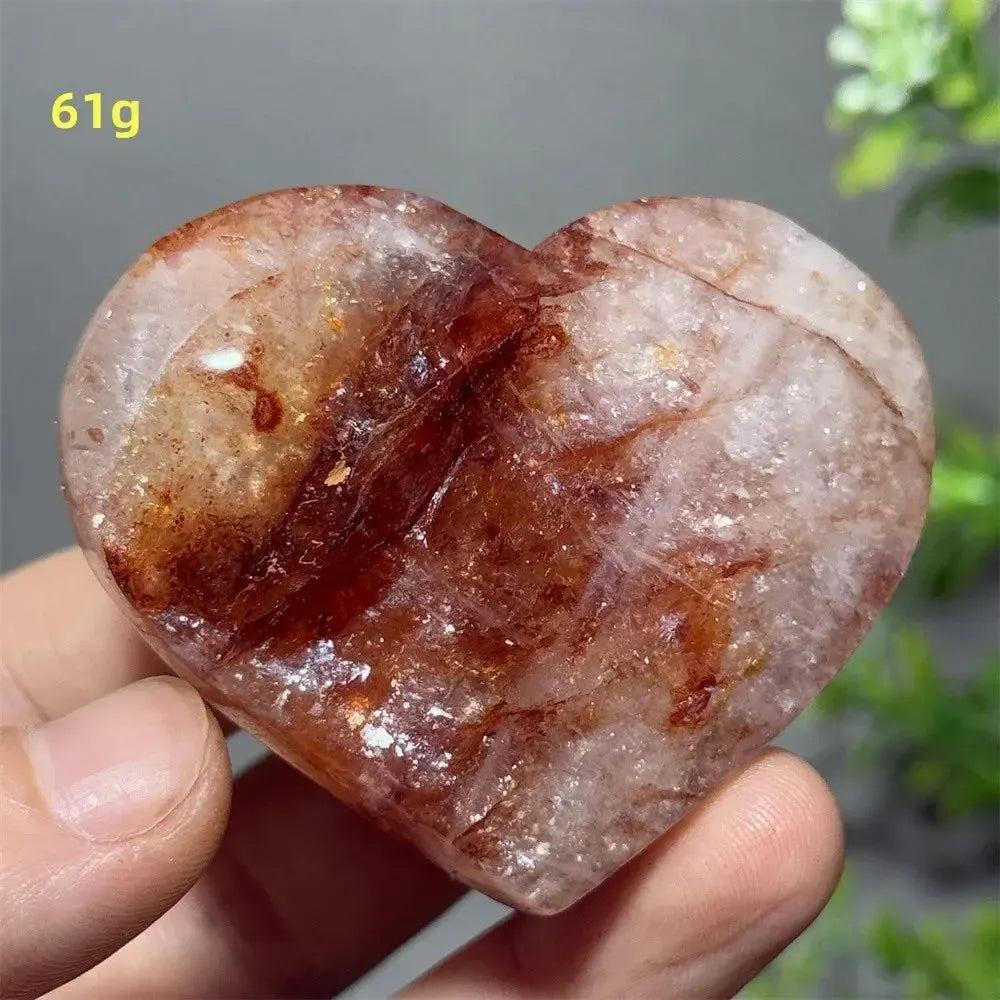 Hematoid Quartz Crystal Heart