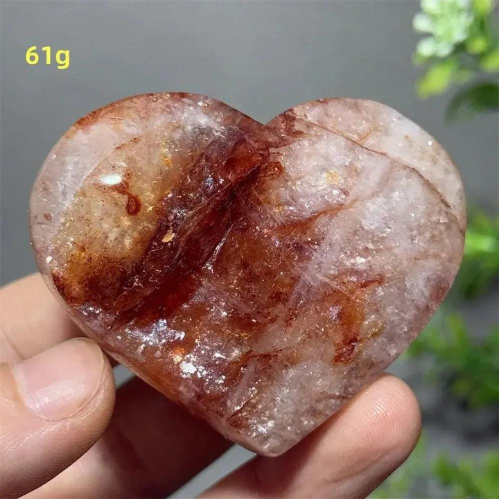 Hematoid Quartz Crystal Heart