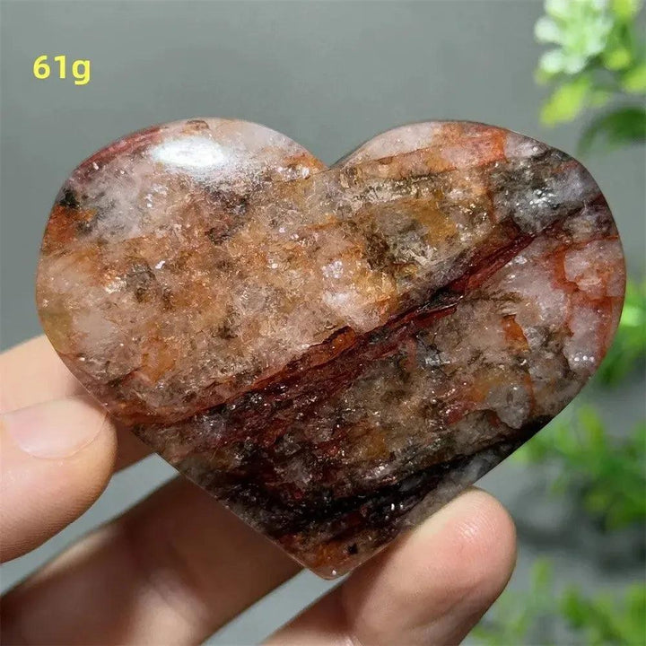 Hematoid Quartz Crystal Heart