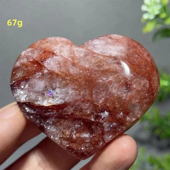 Hematoid Quartz Crystal Heart