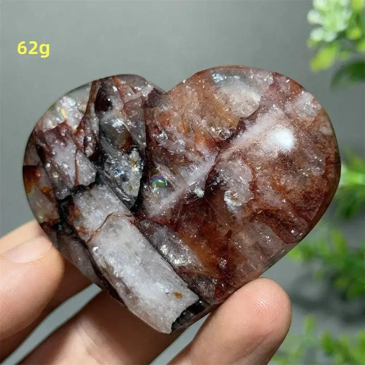 Hematoid Quartz Crystal Heart