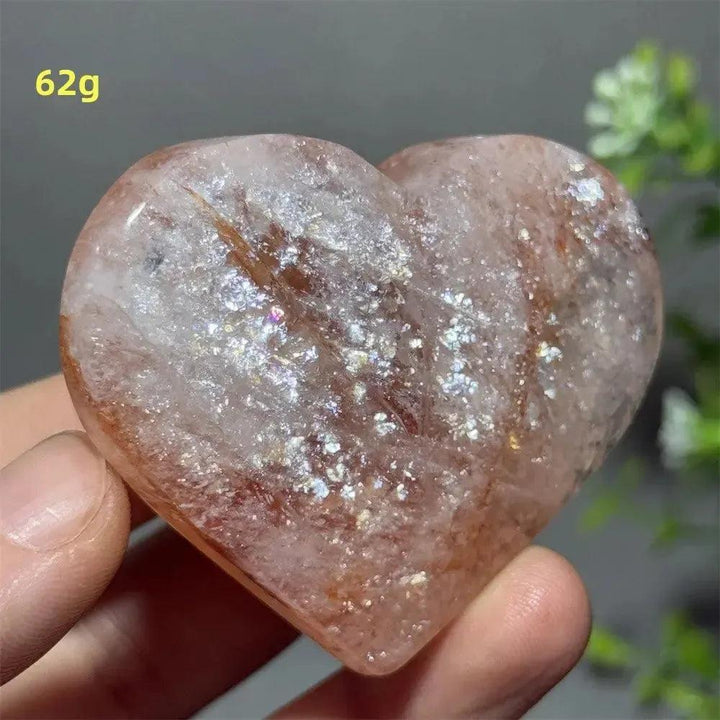 Hematoid Quartz Crystal Heart