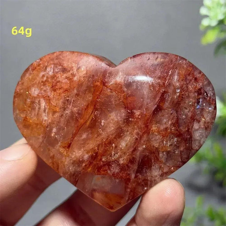 Hematoid Quartz Crystal Heart