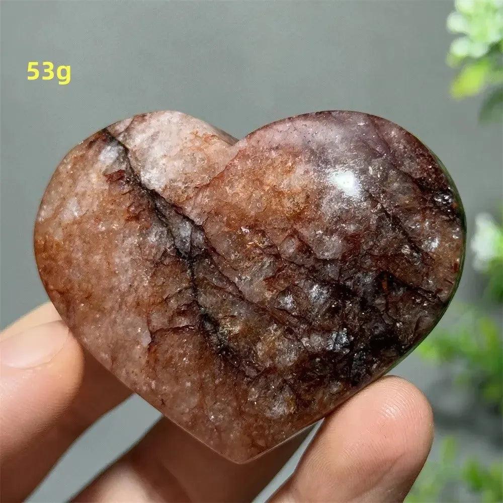 Hematoid Quartz Crystal Heart