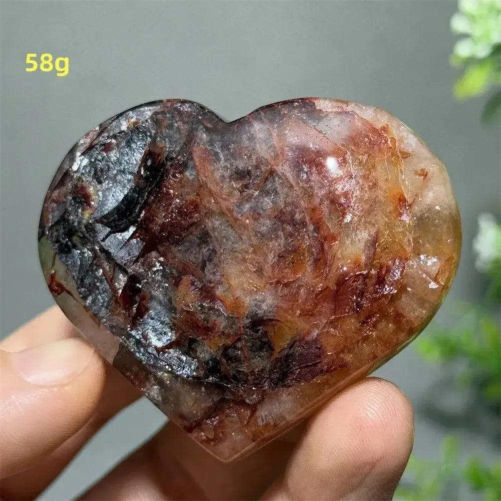 Hematoid Quartz Crystal Heart