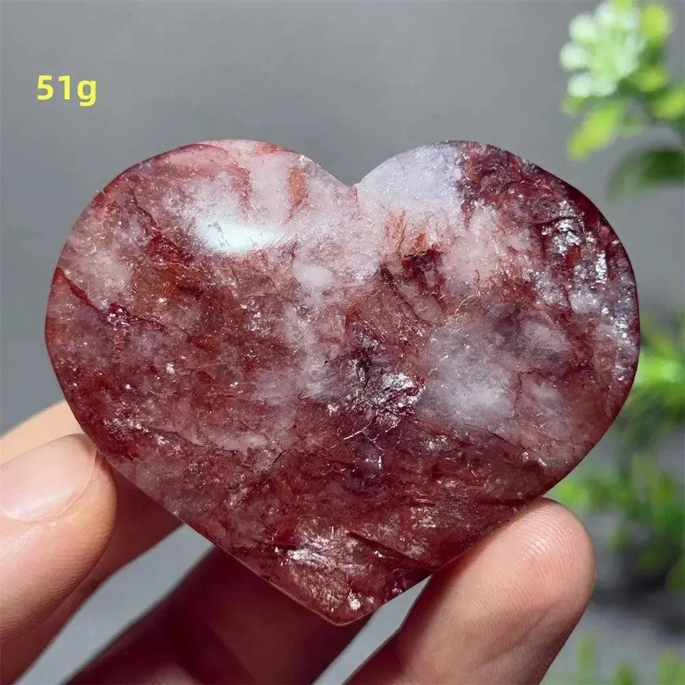 Hematoid Quartz Crystal Heart