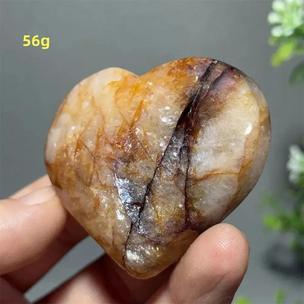 Hematoid Quartz Crystal Heart