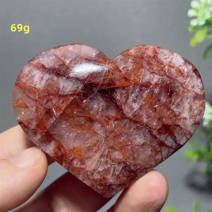 Hematoid Quartz Crystal Heart