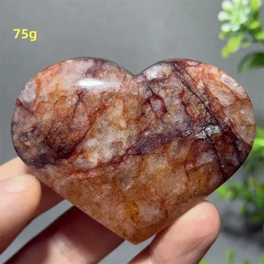 Hematoid Quartz Crystal Heart