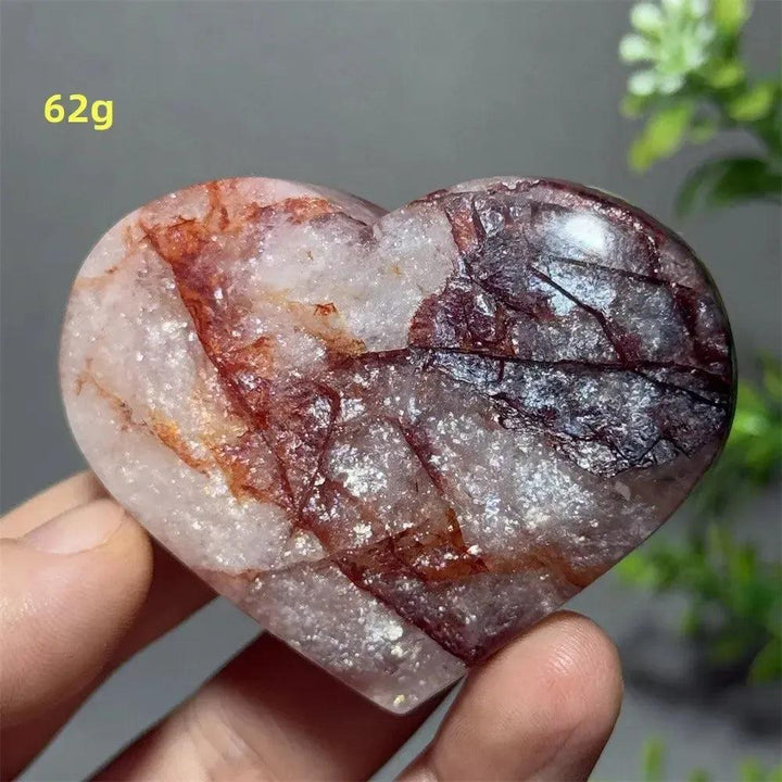 Hematoid Quartz Crystal Heart