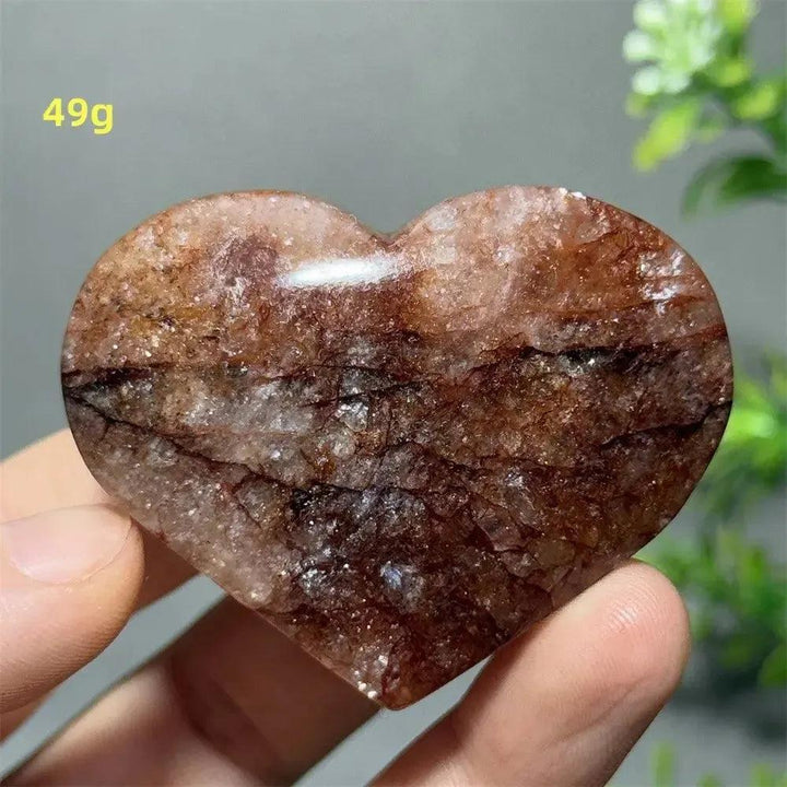 Hematoid Quartz Crystal Heart