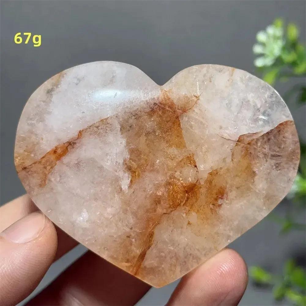 Hematoid Quartz Crystal Heart