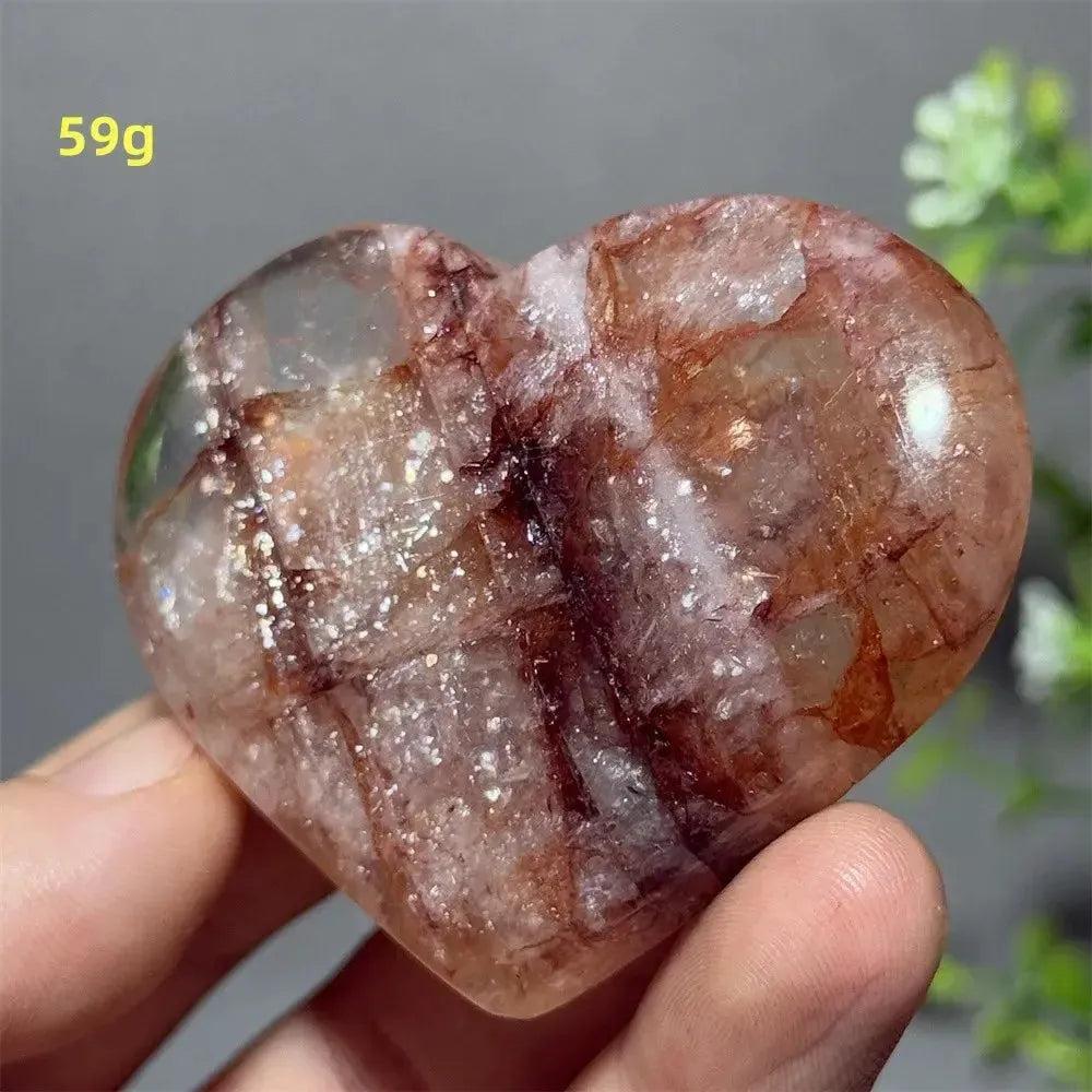 Hematoid Quartz Crystal Heart