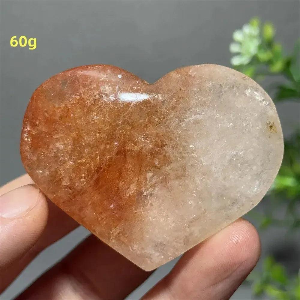 Hematoid Quartz Crystal Heart