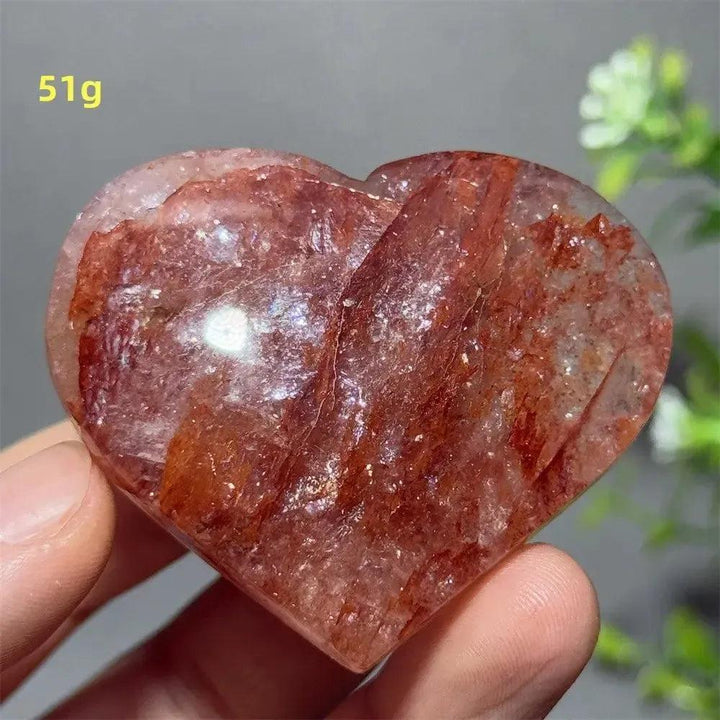 Hematoid Quartz Crystal Heart