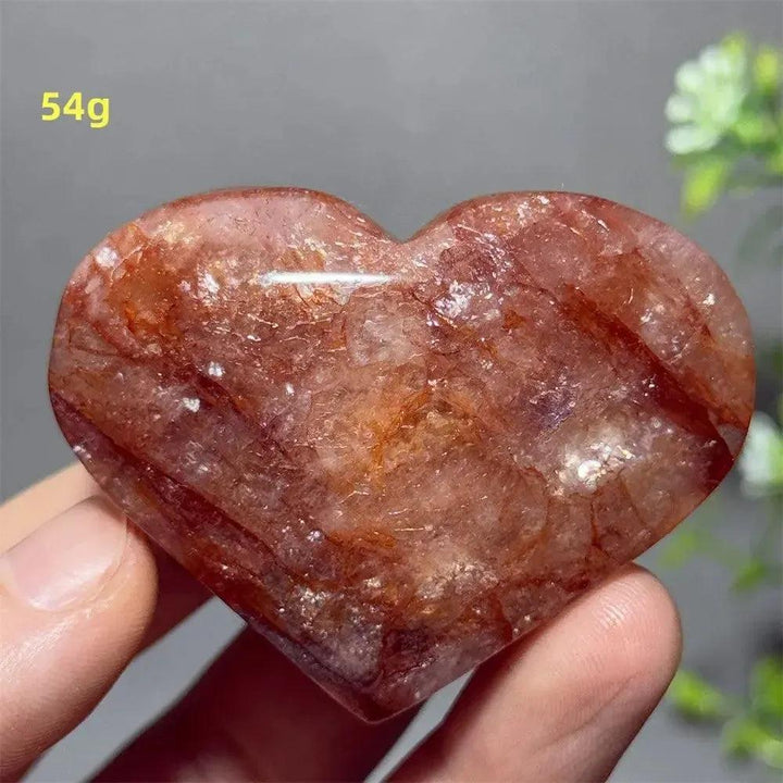 Hematoid Quartz Crystal Heart