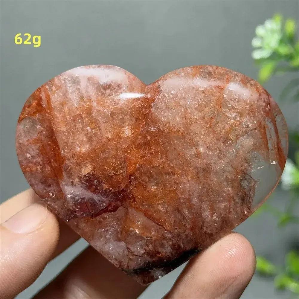 Hematoid Quartz Crystal Heart