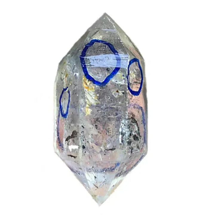 Clear, double-terminated Herkimer Diamond quartz crystal with natural facets, enhancing clarity from Crystal Destiny.
