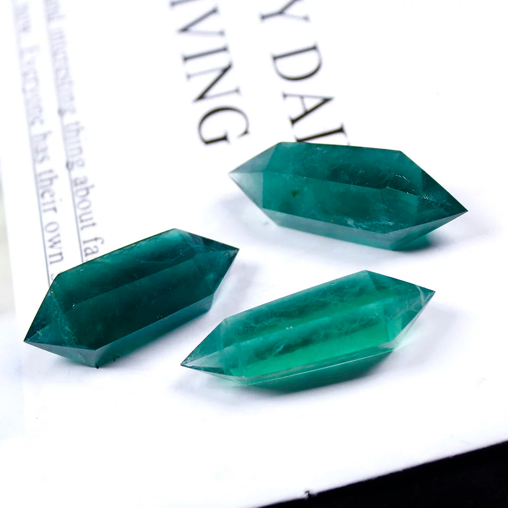Green Fluorite Crystal Double Terminated Point