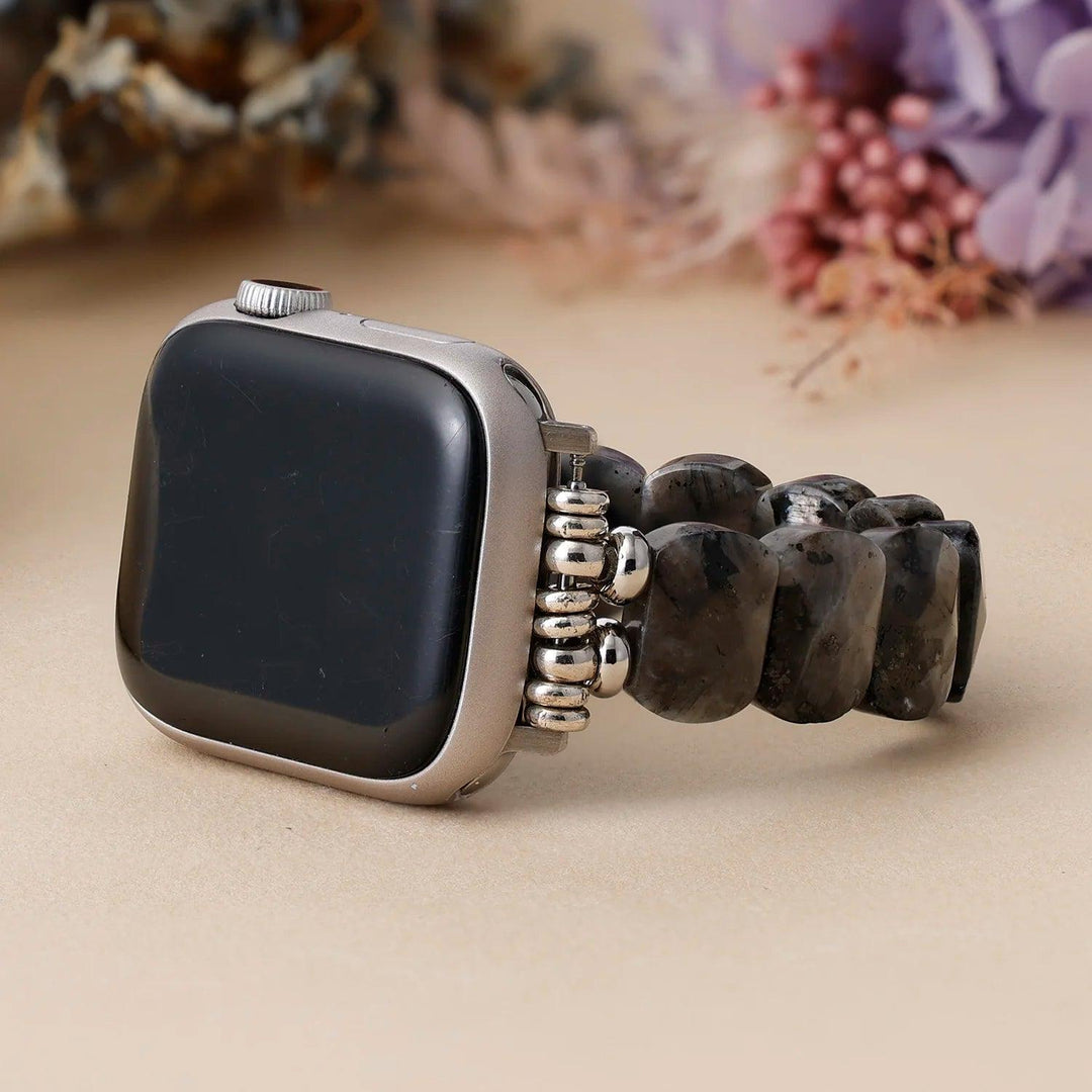 High End Pyrite Stones Stretch Smartwatch Strap for 38-49mm Watchband, Versa 2 3 Sense Fashion Jewelry Accessories.