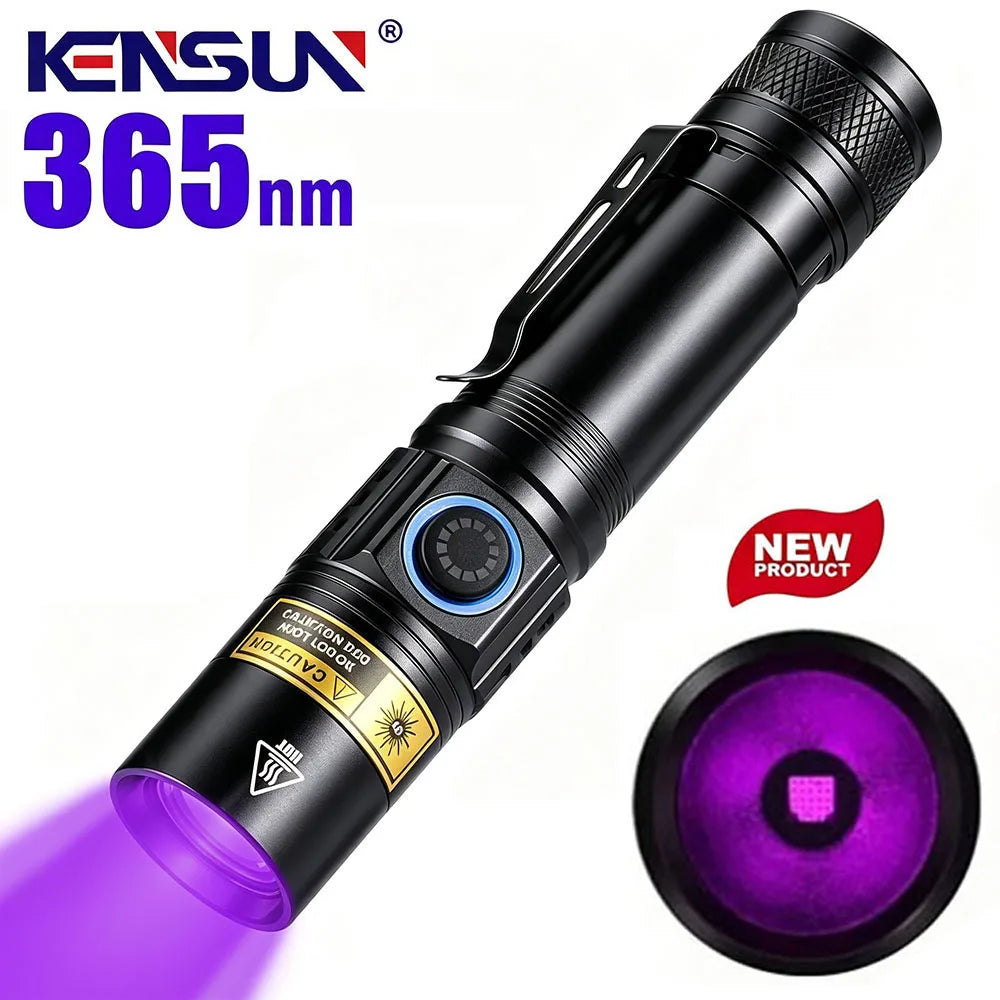 High Power 365nm UV Flashlight, Rechargeable