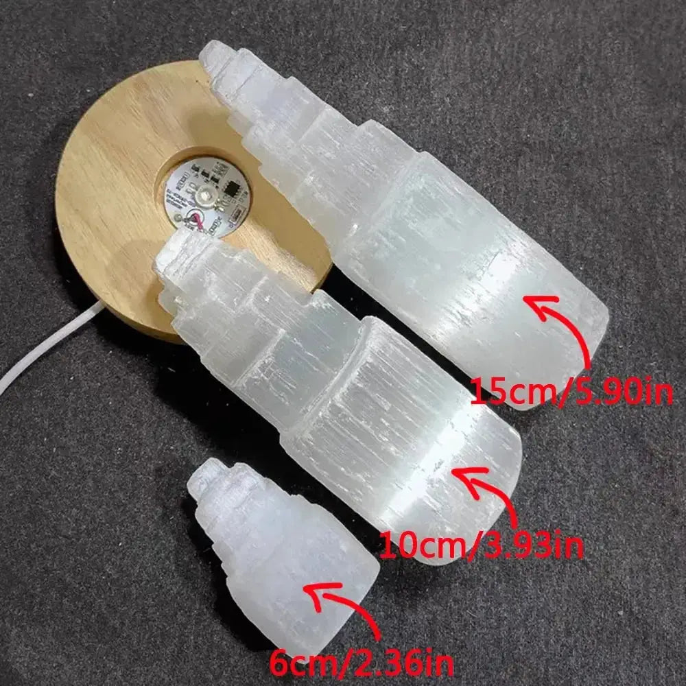 Himalayan Selenite Crystal Tower (Lighting Available)-Towers-Ali-Selenite Height 60mm-Crystal Destiny