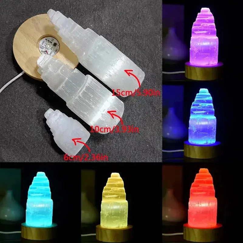 Himalayan Selenite Crystal Tower (Lighting Available)-Towers-Ali-Selenite Height 60mm-Crystal Destiny
