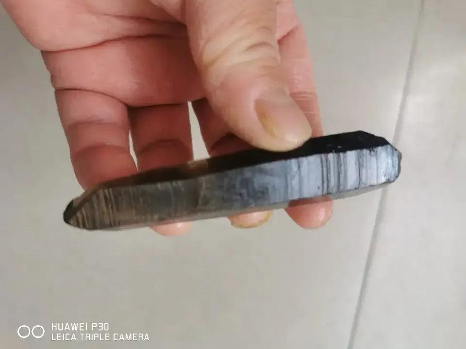 Rare Himalayan Black SMOKY QUARTZ Crystal DT WAND Point Lemurian Specimen-1pcs