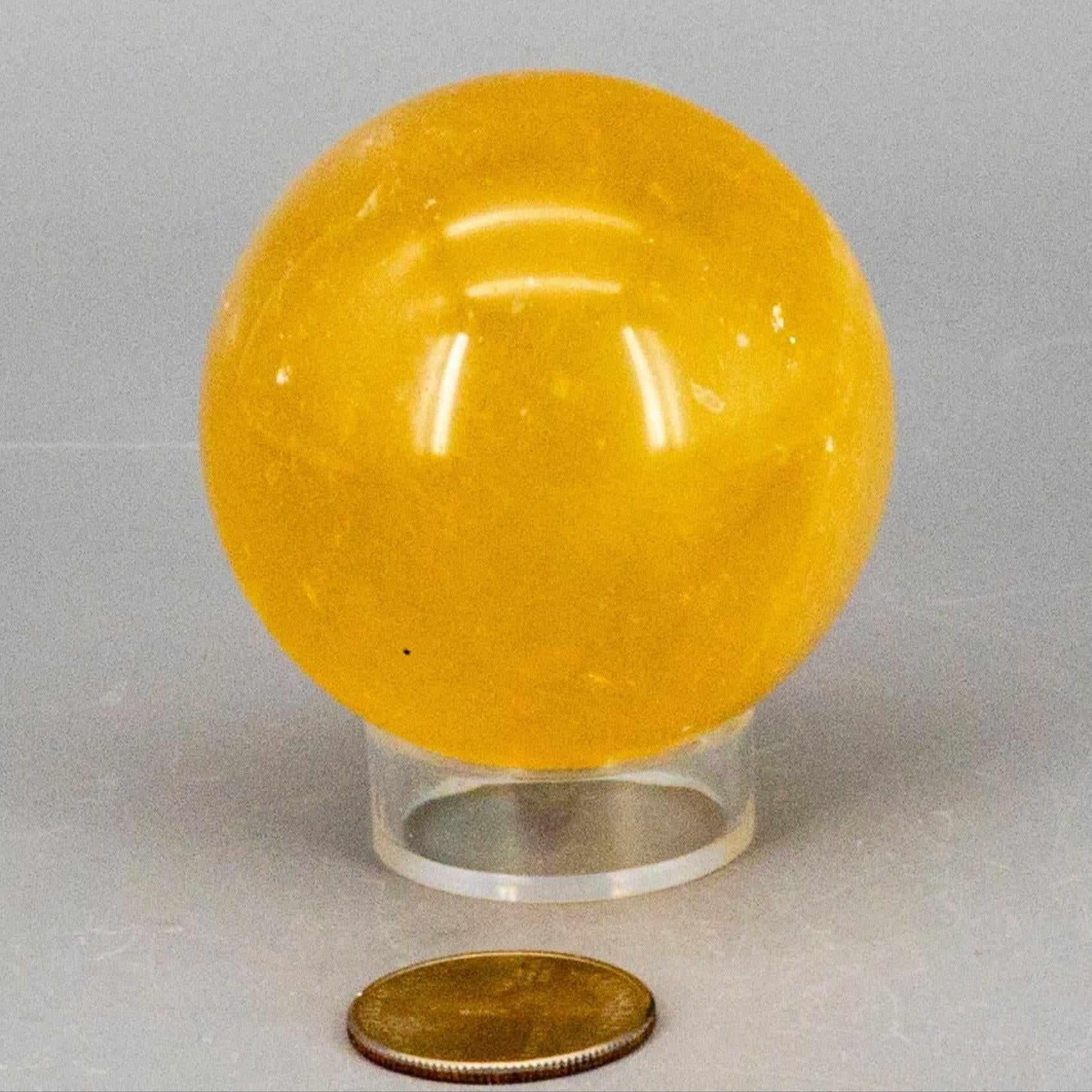 Honey Calcite Sphere | Solar Plexus Confidence Crystal