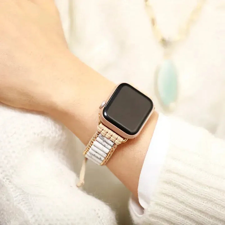 Howlite, Jasper Apple iWatch Band-Bands-Ali-Howlite-Woman-Apple 42-49Plate-Crystal Destiny