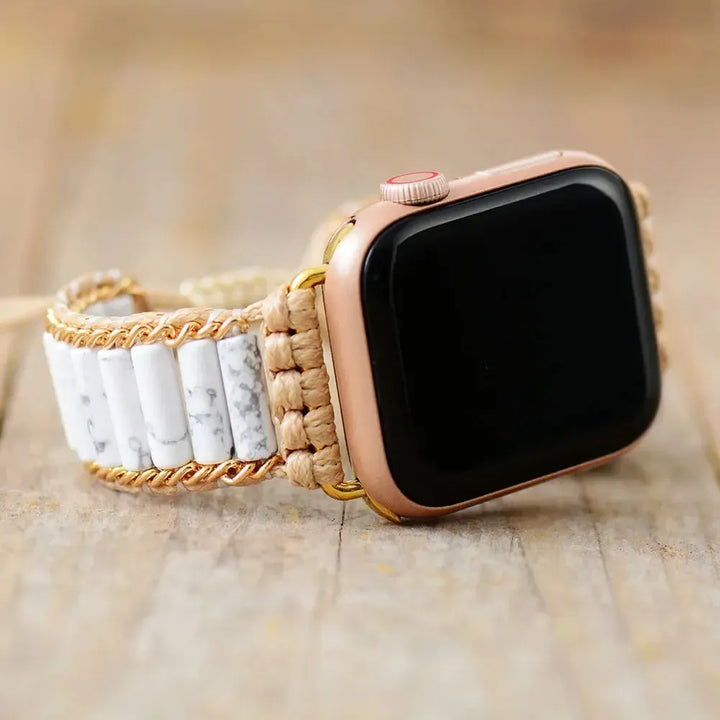 Howlite, Jasper Apple iWatch Band-Bands-Ali-Howlite-Woman-Apple 42-49Plate-Crystal Destiny