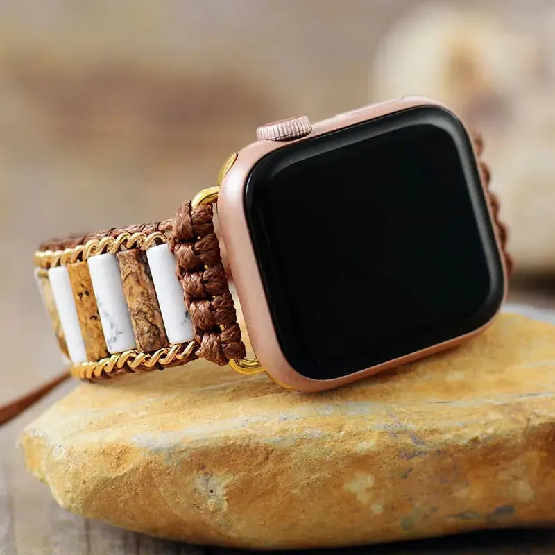 Howlite, Jasper Apple iWatch Band-Bands-Ali-Mixed-Woman-Apple 42-49Plate-Crystal Destiny