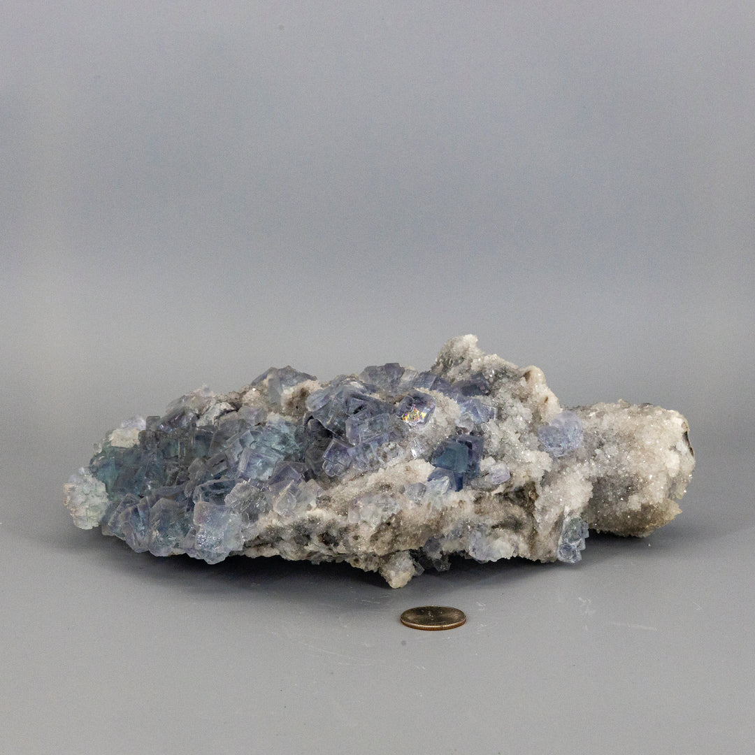 Huge 5.5 lbs Blue Fluorite XL "Sugar Cube" Double Sided Cluster-Clusters-Crystal Destiny-Blue Fluorite-2508g - 10.50"L x 7.250"W x 3.25"H-Crystal Destiny