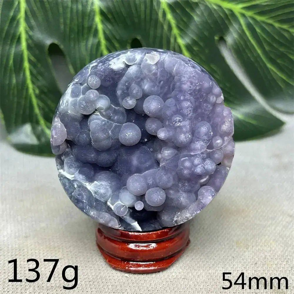 Indonesian Grape Agate Crystal Sphere-Spheres-Ali-Weight 137g-Grape Agate-Crystal Destiny