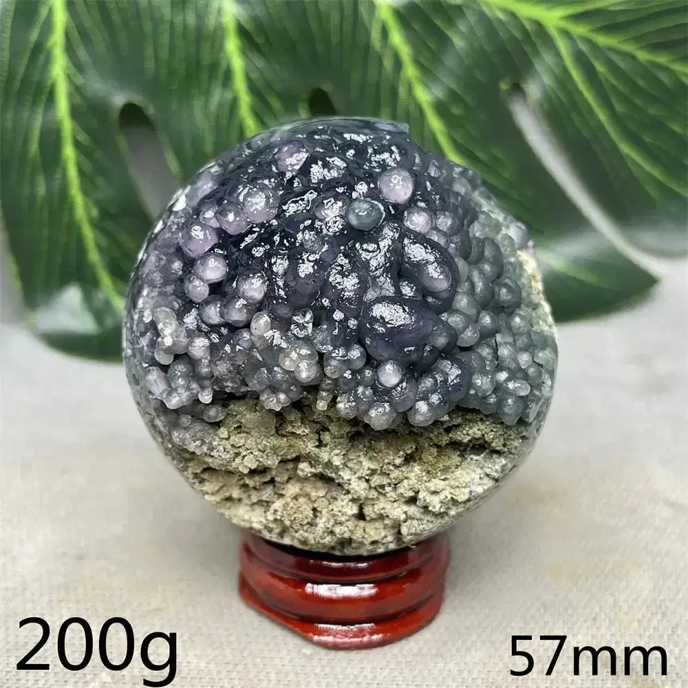 Indonesian Grape Agate Crystal Sphere-Spheres-Ali-Weight 200g-Grape Agate-Crystal Destiny