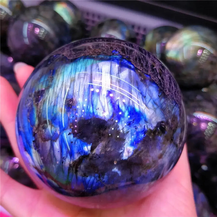 Labradorite And Moonstone Crystal Sphere (Rare)