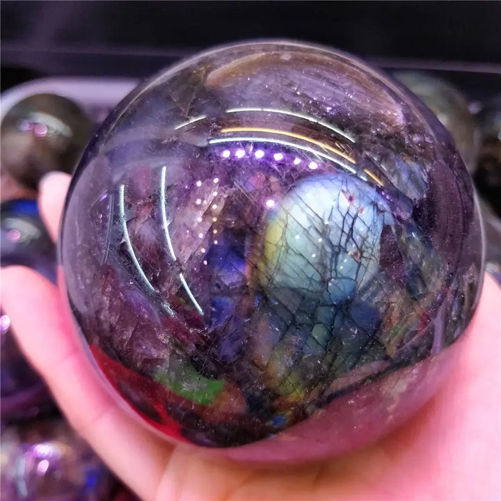 Labradorite And Moonstone Crystal Sphere (Rare)