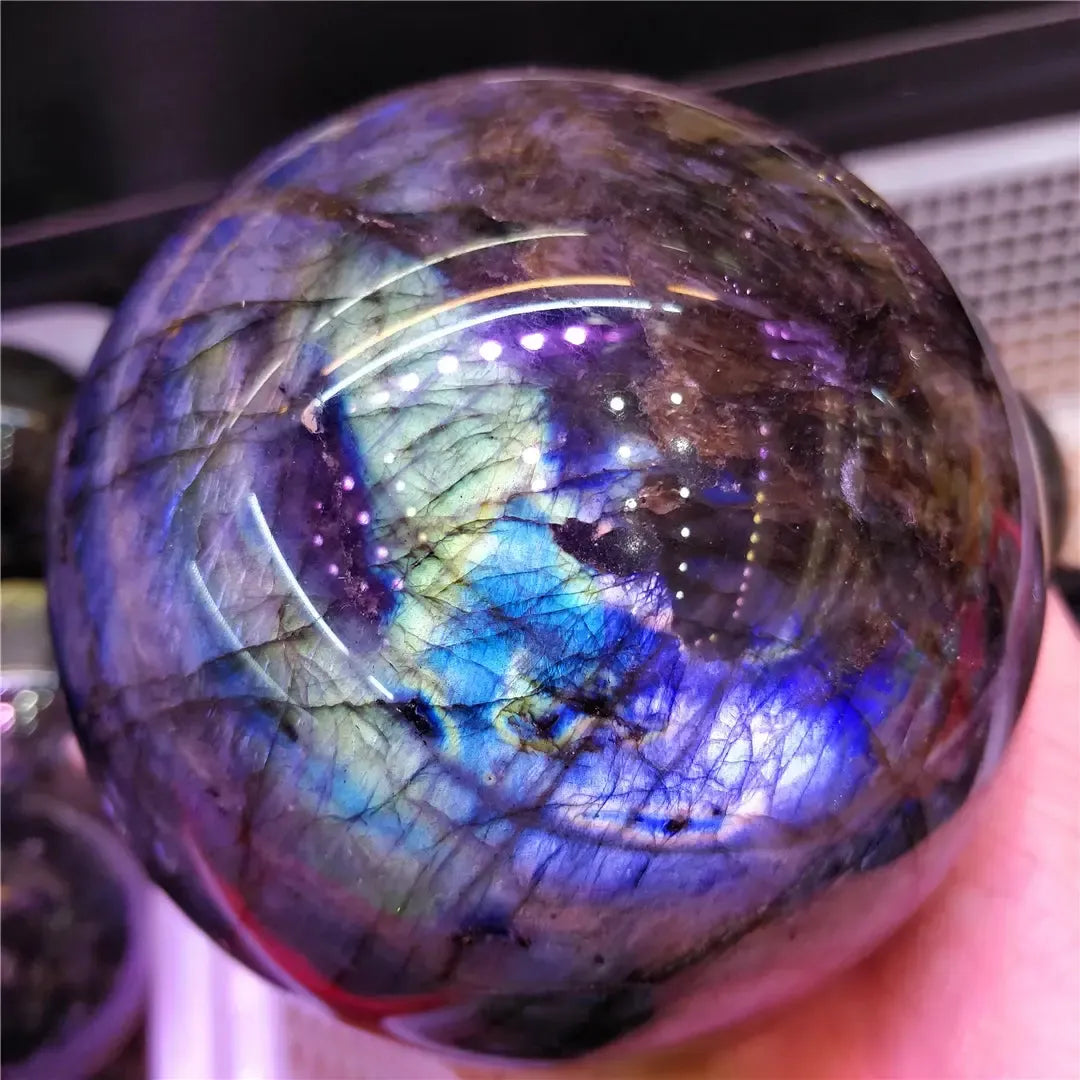 Labradorite And Moonstone Crystal Sphere (Rare)