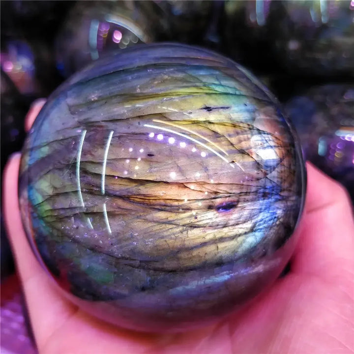 Labradorite And Moonstone Crystal Sphere (Rare)