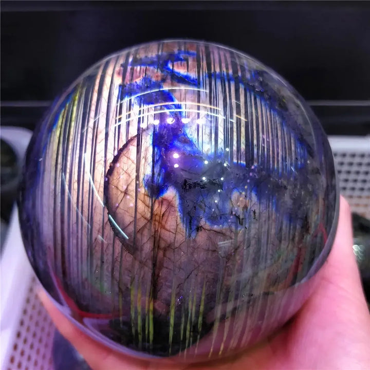 Labradorite And Moonstone Crystal Sphere (Rare)