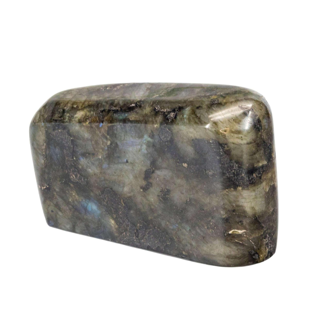 Labradorite Freeform showcasing iridescent blue, green, and gold labradorescence, maximizing its natural beauty.