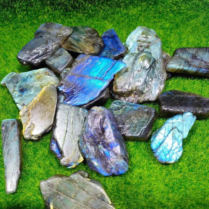Labradorite Crystal Polished Slice with Blue Flash