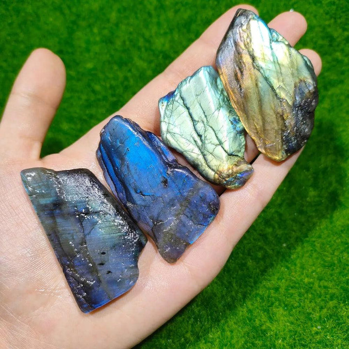 Labradorite Crystal Polished Slice with Blue Flash