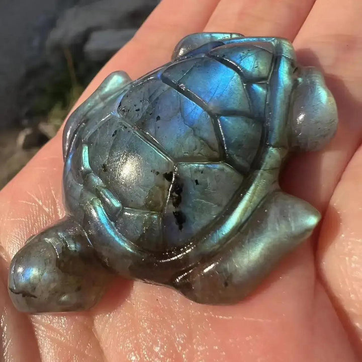 Labradorite Crystal Turtle Carving