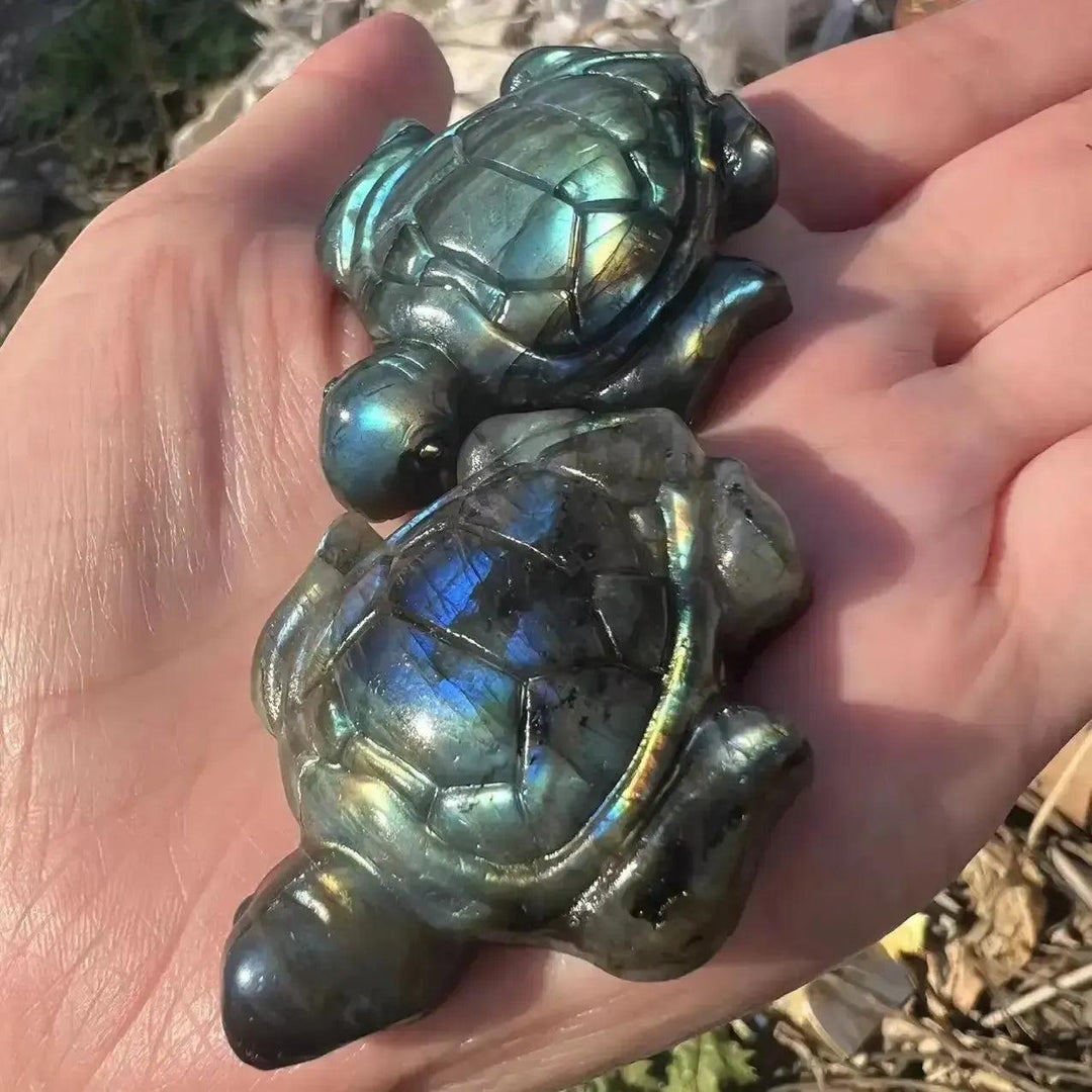 Labradorite Crystal Turtle Carving