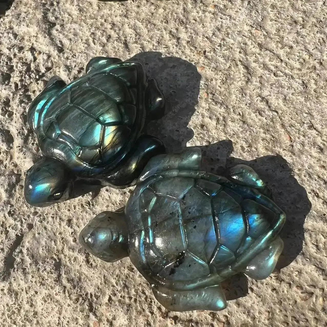 Labradorite Crystal Turtle Carving